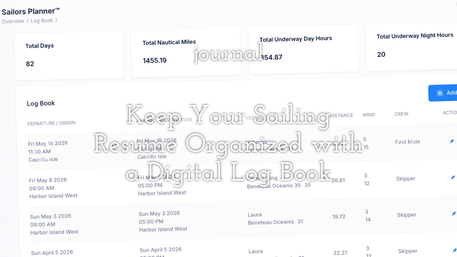 Keep Your Sailing Resume Organized with a Digital Log Book